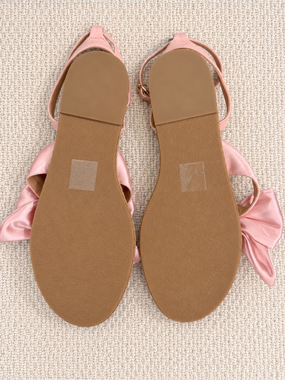 Jack Rogers Blush Pink Satin Bow Ankle Strap Sandals Size 7.5 - Picture 2 of 3